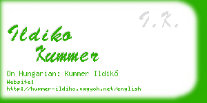 ildiko kummer business card