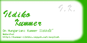 ildiko kummer business card